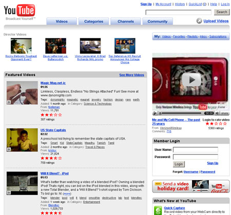 Youtube网站截图