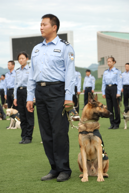 国庆安保警犬技术誓师：牢记使命 誓保平安