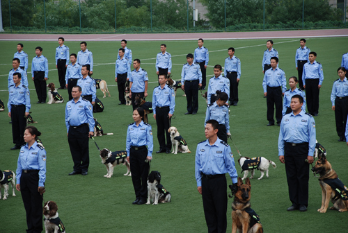 国庆安保警犬技术誓师：牢记使命 誓保平安