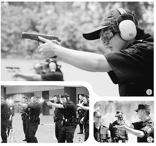 4月25日，海南公安民警开展依法使用武器警械轮训。 　　张 茂摄（人民视觉） 