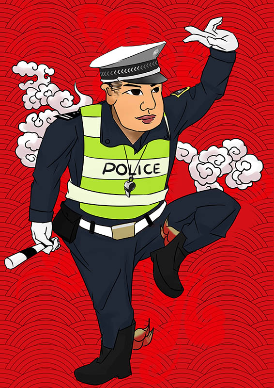 上海警察“门神”被百万网友追捧：“相信老百姓会看在眼里” （图）【3】