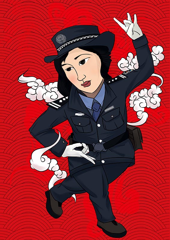 上海警察“门神”被百万网友追捧：“相信老百姓会看在眼里” （图）【5】