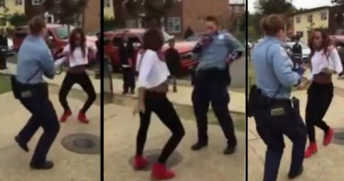 严肃警官放下身段与青少年在华盛顿街头竞技热舞,视频在网上引起热议。