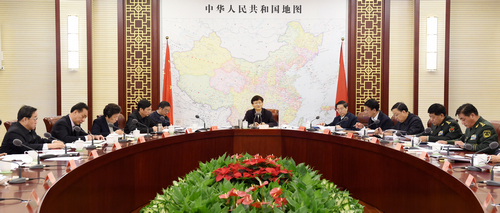11月5日，中共中央政治局委员、中央政法委书记孟建柱主持召开中央政法委员会第二十次全体会议并讲话。  摄影  郝帆