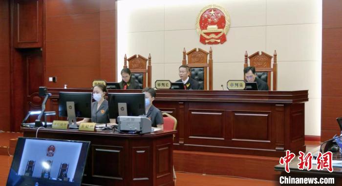 图为8月18日的庭审视频截图 江西高院 　摄
