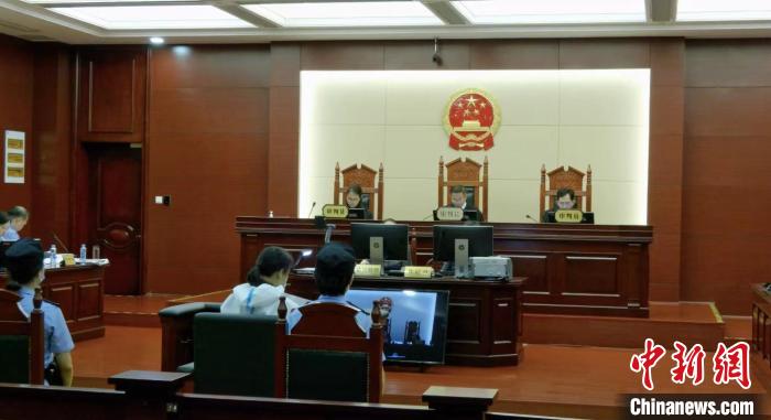 图为8月18日的庭审视频截图 江西高院 　摄