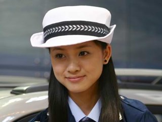 北京现代警车美女车模特写